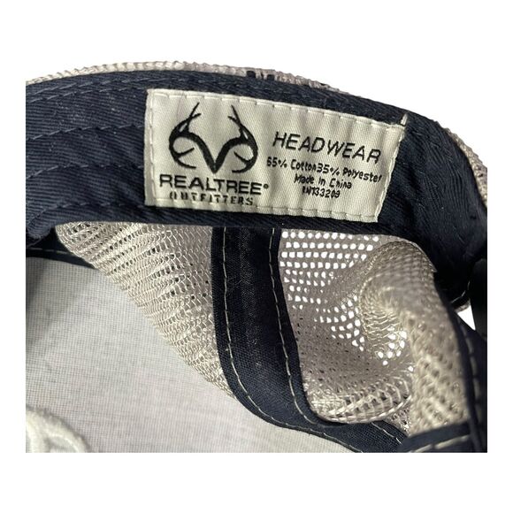 Realtree Outfitters Trucker Hat Cap Blue White Mesh Deer Antlers Hunting Dad - Picture 9 of 10